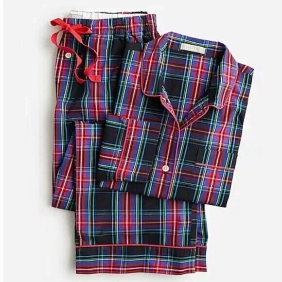 J. Crew Tartan Plaid Holiday 2 Piece Pajama Set Cotton Long Sleeve Pants size 2X - Picture 2 of 11
